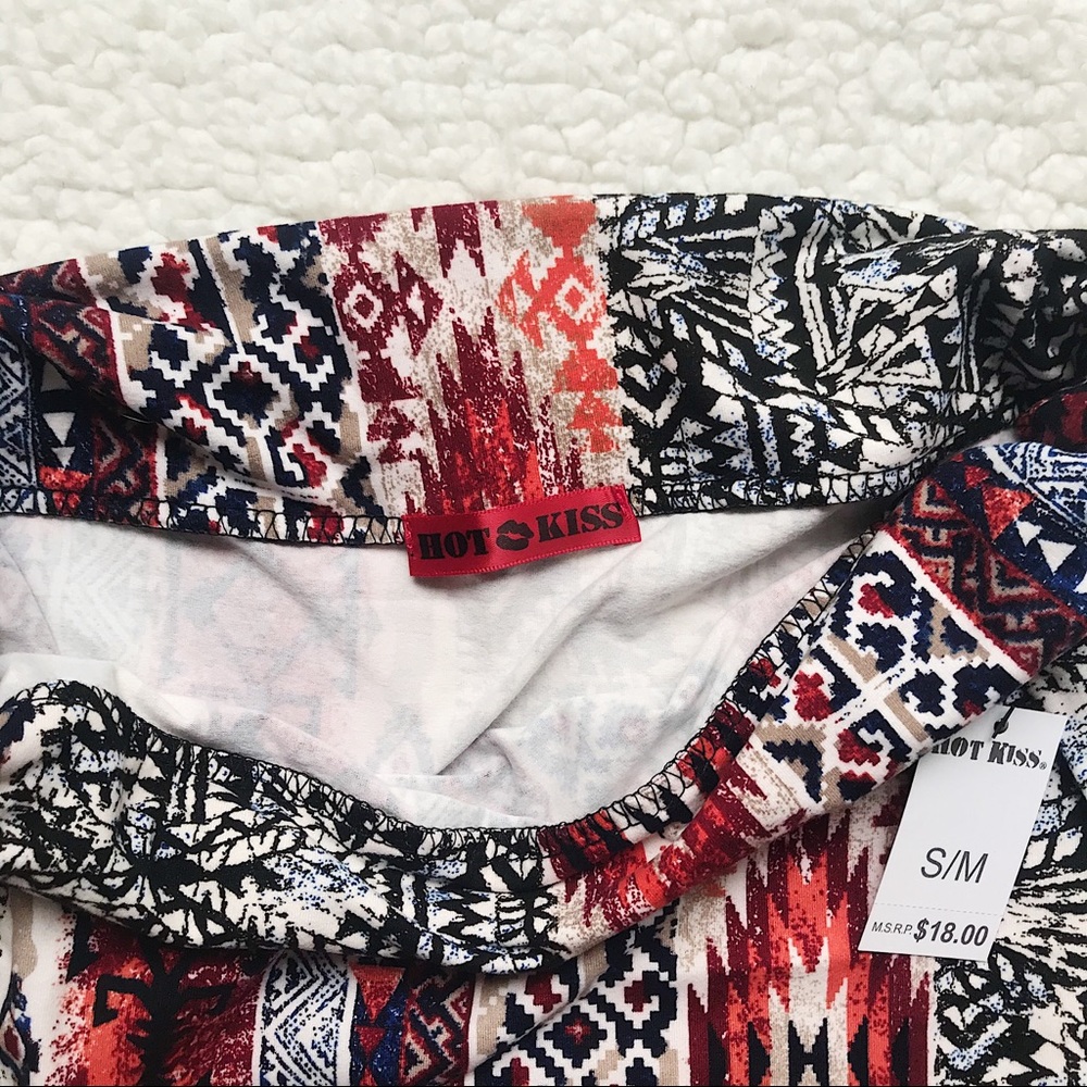 🆕 Multicolored Boho Pattern Stretch Mini Skirt - Picture 3 of 4
